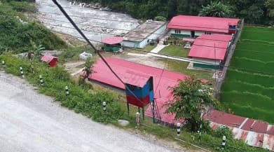 Ariel view of army camp facility